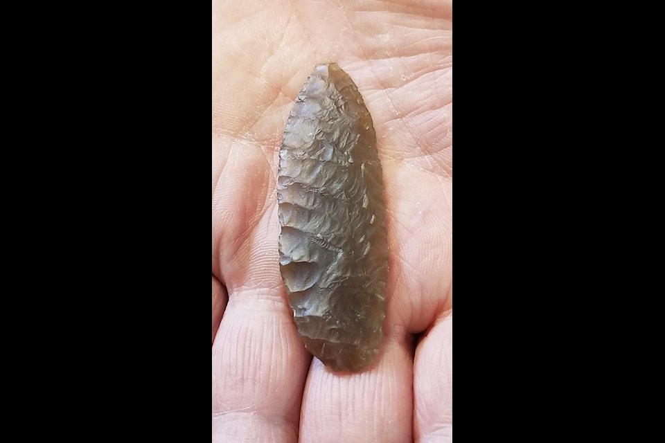 I gave this this beautifully crafted  spear point to Chris Thomas of the cultural service unit of the territorial government. It will be more valuable there than it was on a shelf in my office. (Michael Gates Photo)