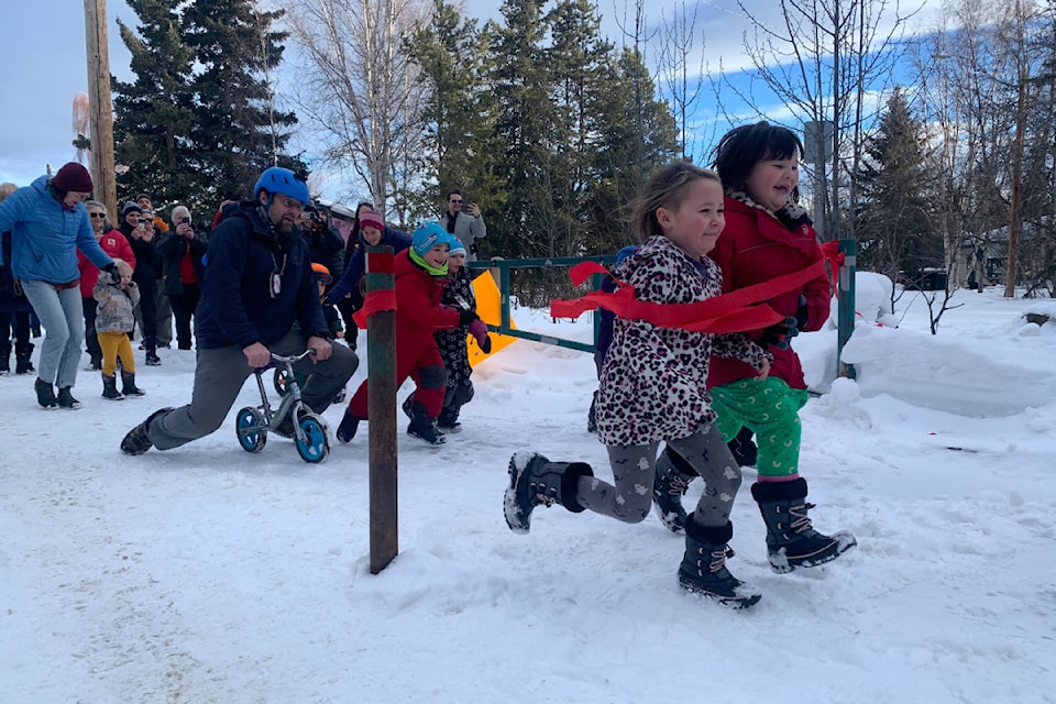Hillcrest celebrates newly-plowed neighbourhood trail
