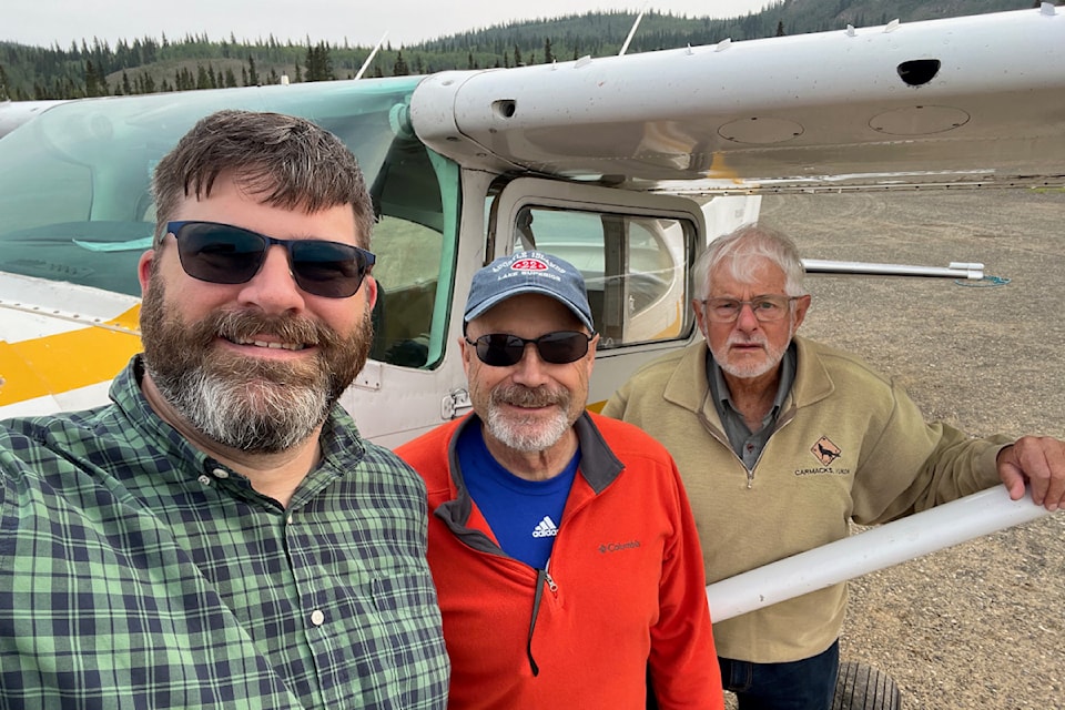 The 2024 search team is pictured with their search plane. From left to right: Andy Rector, Michael Rocereta and Spring Harrison. The three are planning another search for 2025.