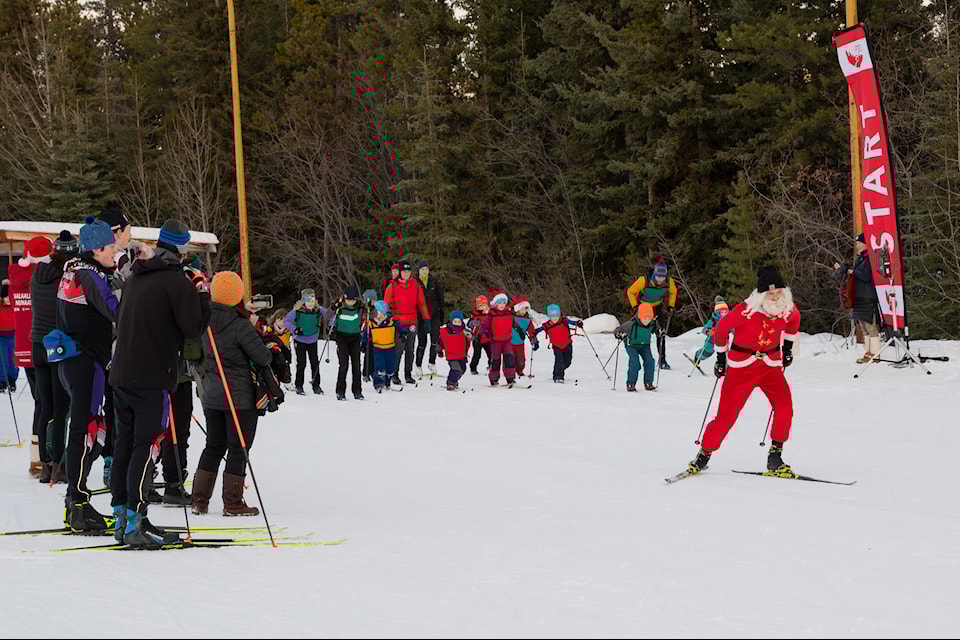 Children participated in the Holiday Heroes ski race with an event involving a chase after Santa along a one-kilometre course. (William LeBarge/Submitted)