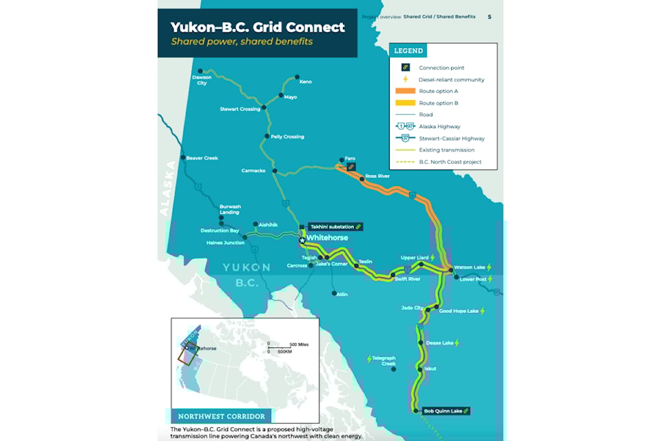Yukon-B.C. grid connection map