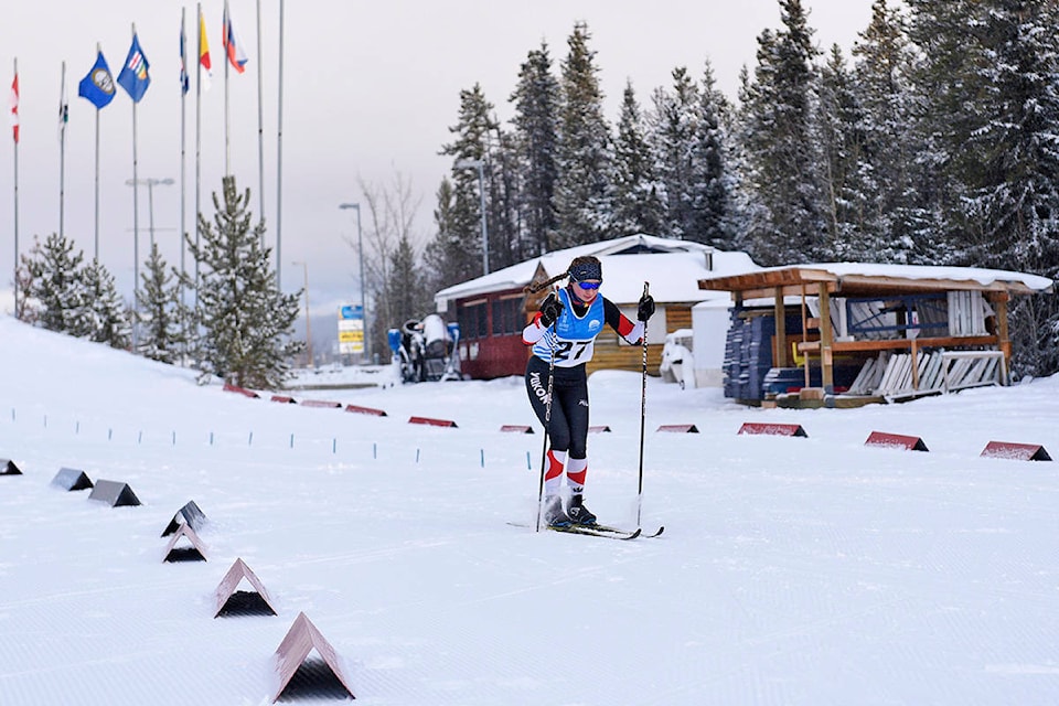 Abby Jirousek finished third in the U16 girls category of the Don Sumanik classic race on Dec. 6 at the Whitehorse Cross Country Ski Club. (John Hopkins-Hill/Yukon News)