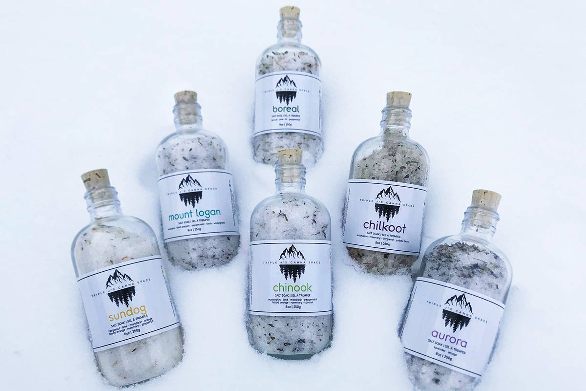 The salt soaks at Triple Js Collective come in Sun Dog, Mount Logan, Boreal, Chinook, Chilkoot, Aurora and are the perfect way to relax after a long day.
