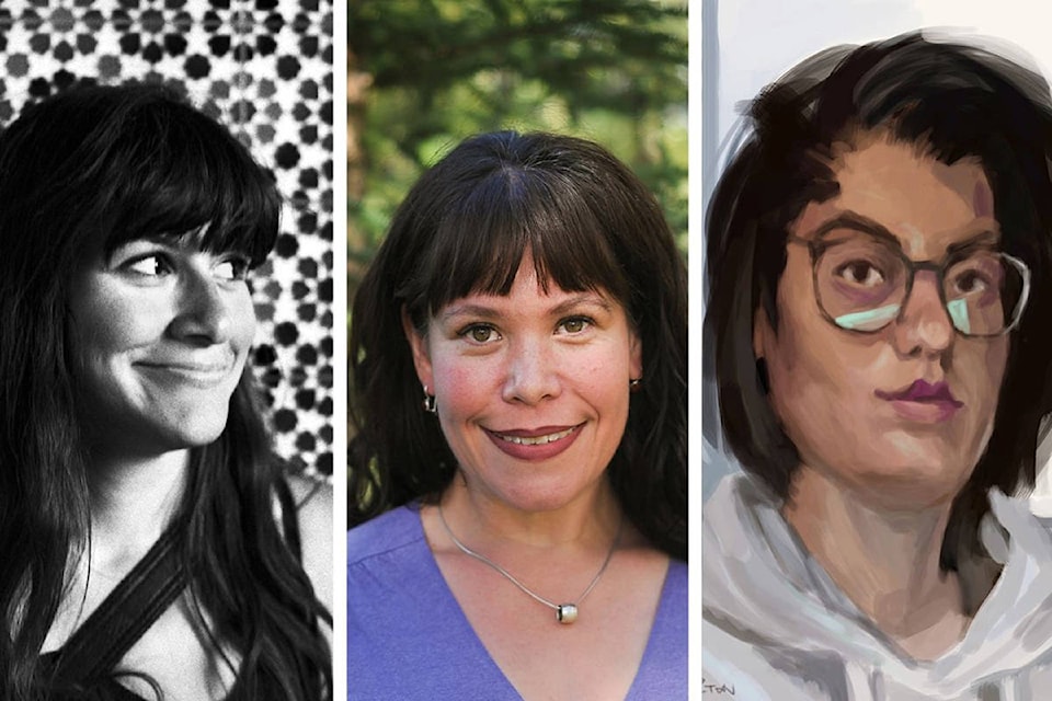 From left: Rebecca Manias, Kim Roberts and Sheelah Tolton have been selected as the artists of the Chu Niikwän Artist Residency. (Submitted/Yukon Arts Centre)