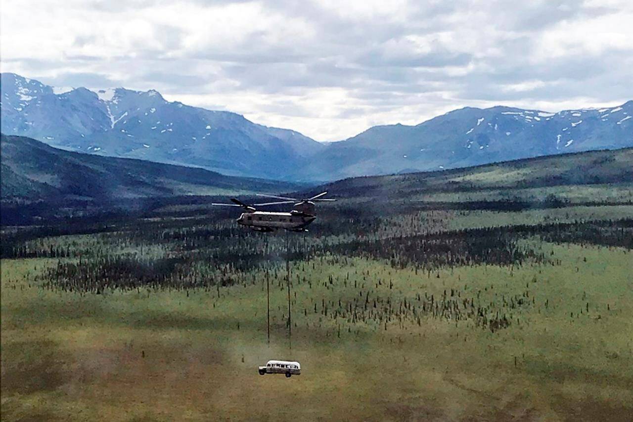 The bus was moved to the Universitys Engineering facility in early Oct. 2021, while its being prepared for outdoor display at the Museum of the North, Fairbanks television station KTVF reported. (Sgt. Seth LaCount/Alaska National Guard via AP, File)