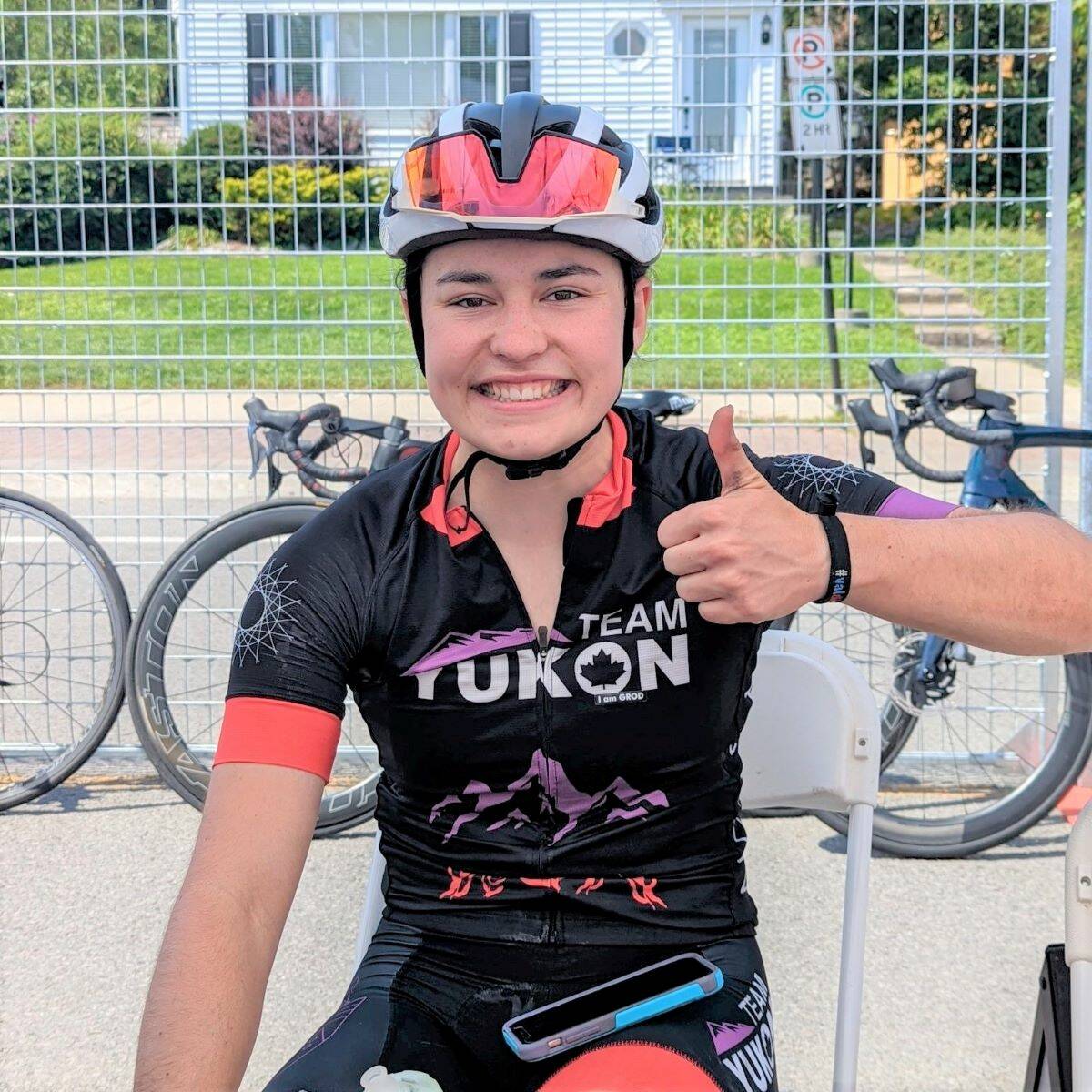 Mara Roldan after her fifth place finish in road cycling on Aug. 18 at the Canada Summer Games. (Courtesy/Facebook)