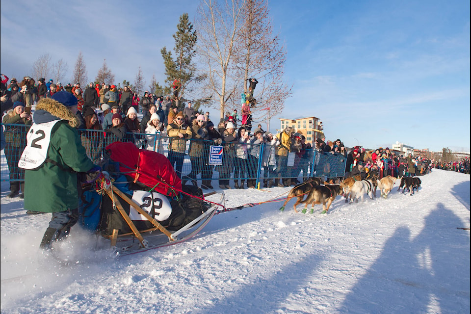 The Yukon Quest sled dog races departed Shipyards Park in Whitehorse on Feb. 11. (Jim Elliot/Yukon News)