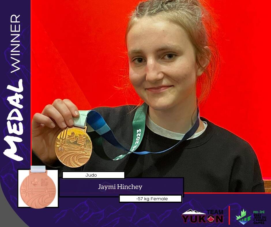 A Facebook post celebrates judoka Jaymi Hincheys bronze medal win at the Canada Winter Games. (Facebook/Team Yukon)