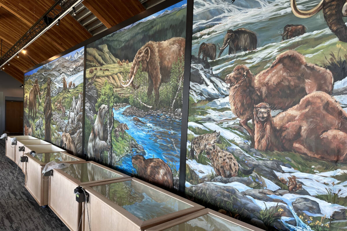 Part of the new ice age mural at the Beringia Interpretive Centre in Whitehorse. (Submitted/Yukon Beringia Interpretive Centre)