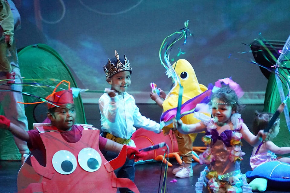 Three H preschoolers dance to the tune of “Under the Sea” from The Little Mermaid. (Submitted/Three H Preschool)