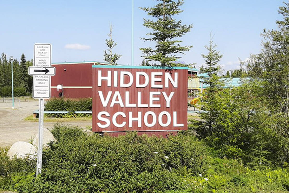 Hidden Valley Elementary School sign. (John Tonin/Yukon News)